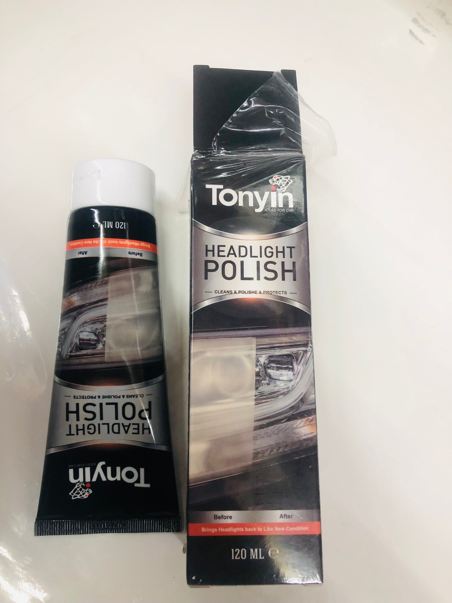 Headlight polish for car